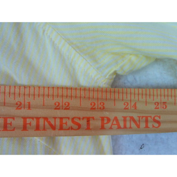 Zac & Rachel Yellow Striped Roll Tab Sleeve Button-Up Tunic‎ Blouse 1X - Picture 8 of 11